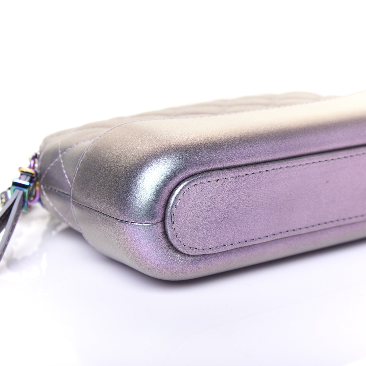 Chanel Iridescent Lambskin Calfskin Quilted Small Gabrielle Clutch With Chain Light Purple 7 of 13