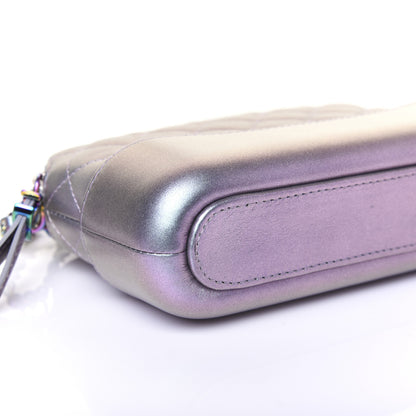 Chanel Iridescent Lambskin Calfskin Quilted Small Gabrielle Clutch With Chain Light Purple 7 of 13