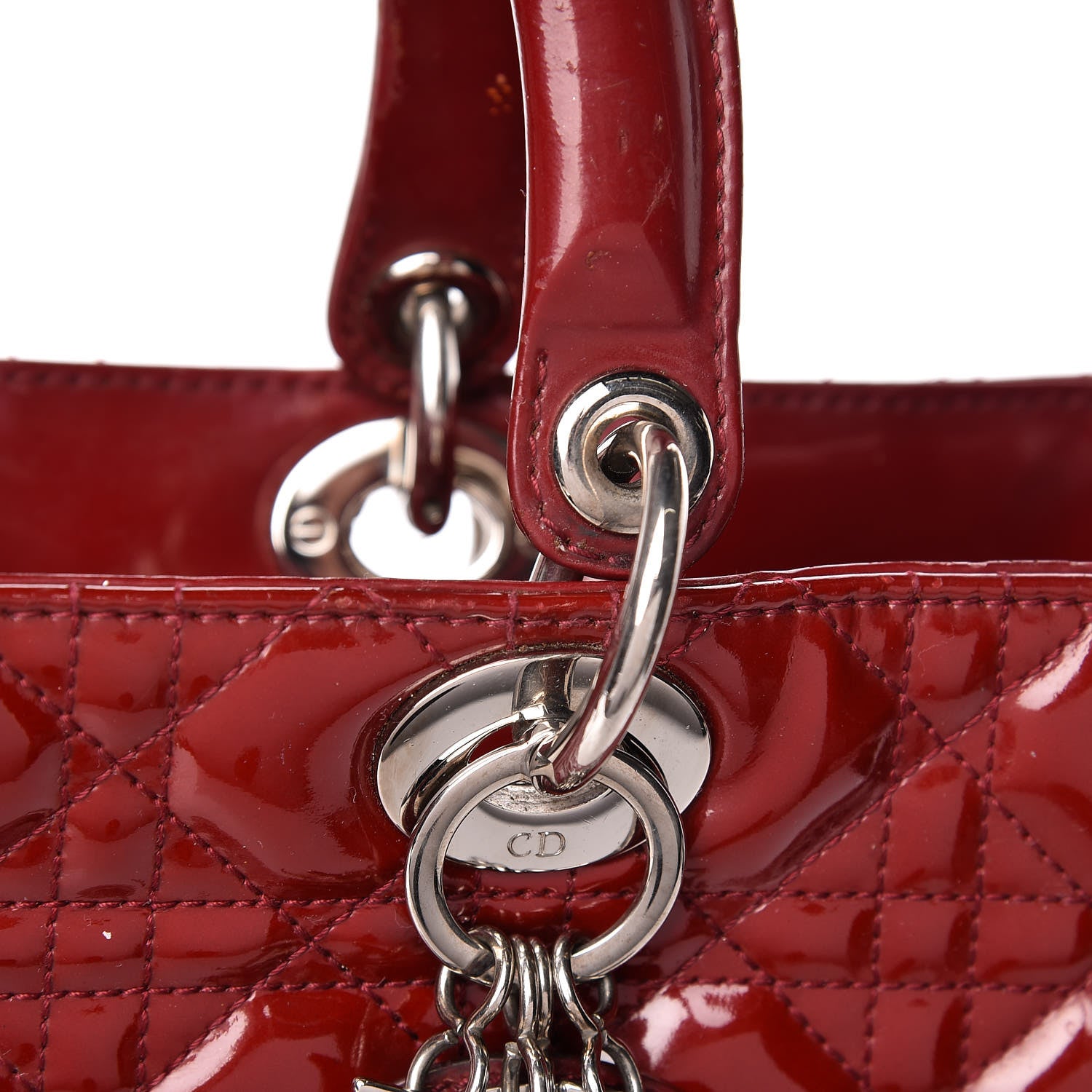 Christian Dior Patent Cannage Large Lady Dior Red 27 of 30