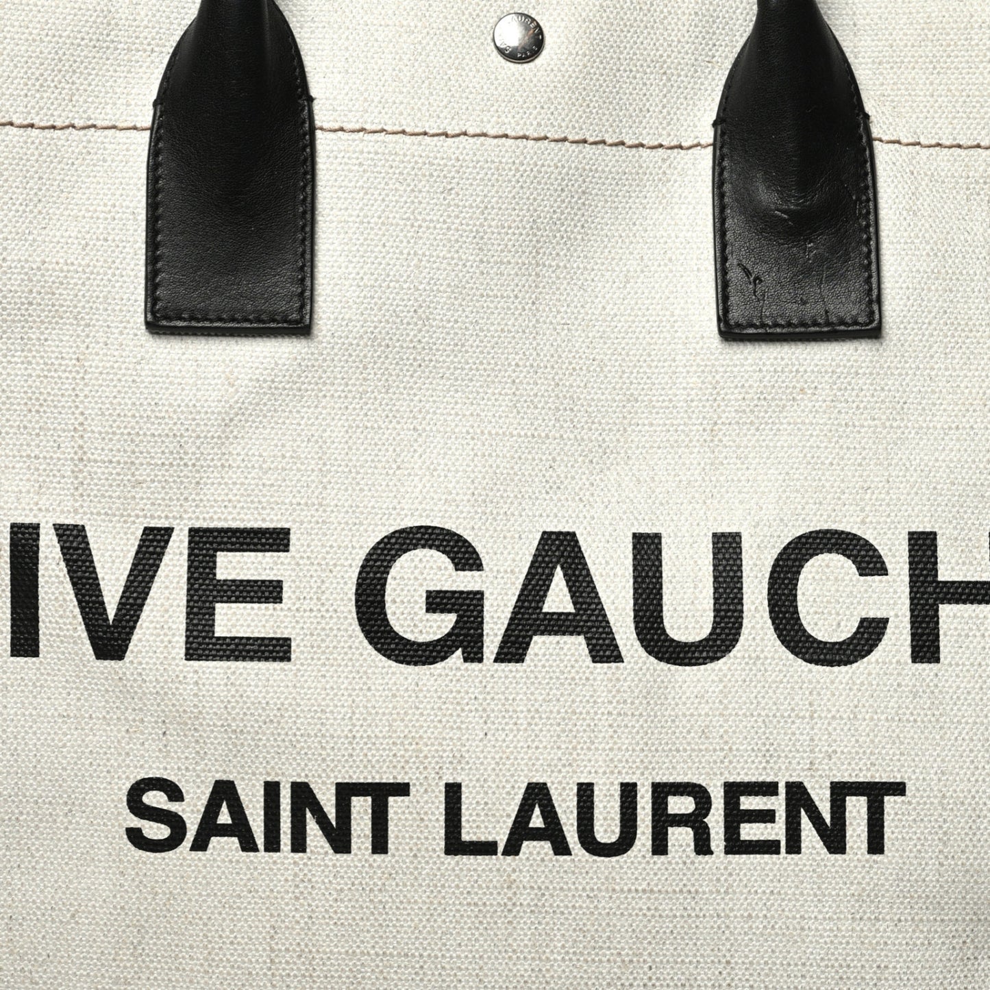 Linen Calfskin Rive Gauche Tote Optic White