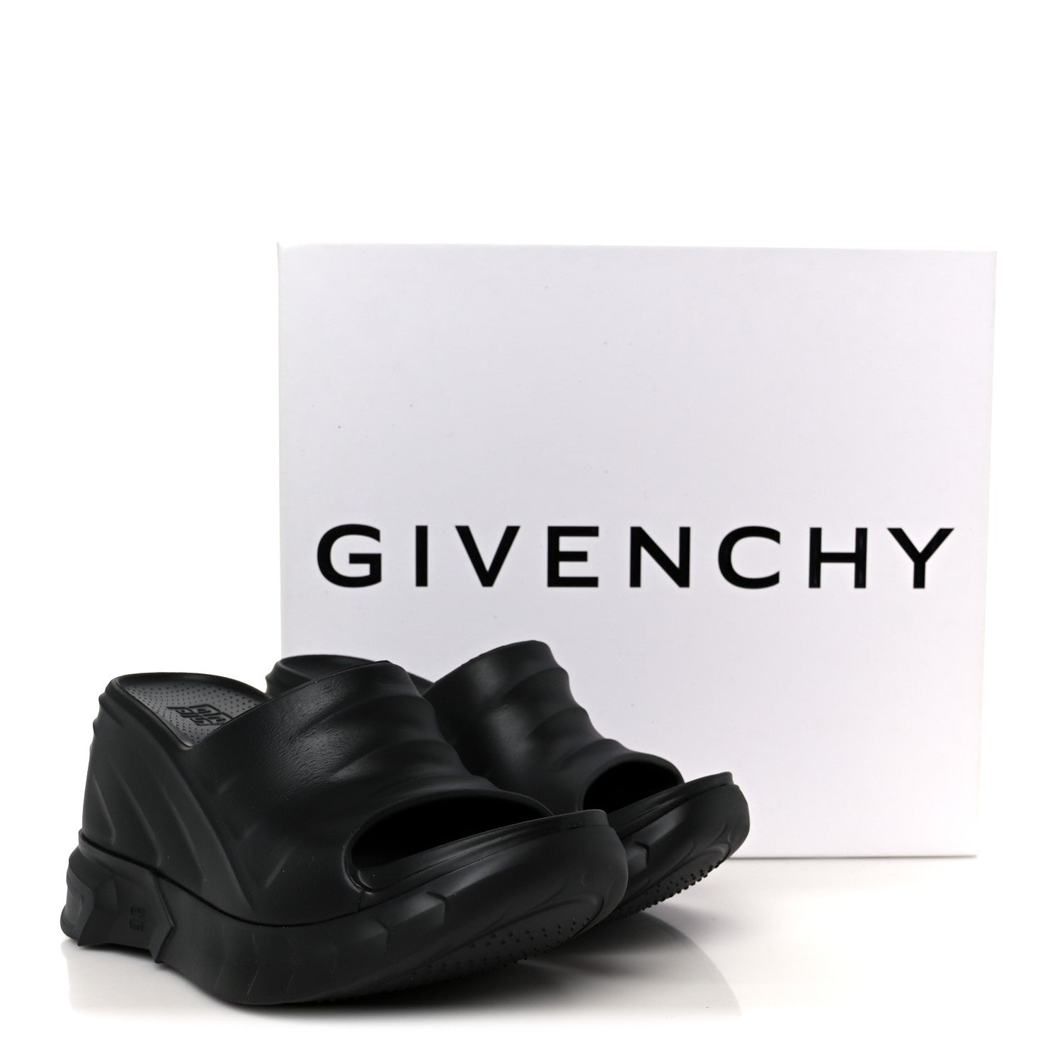 Givenchy Rubber Marshmallow Wedge Sandals 37 Black 10 of 10