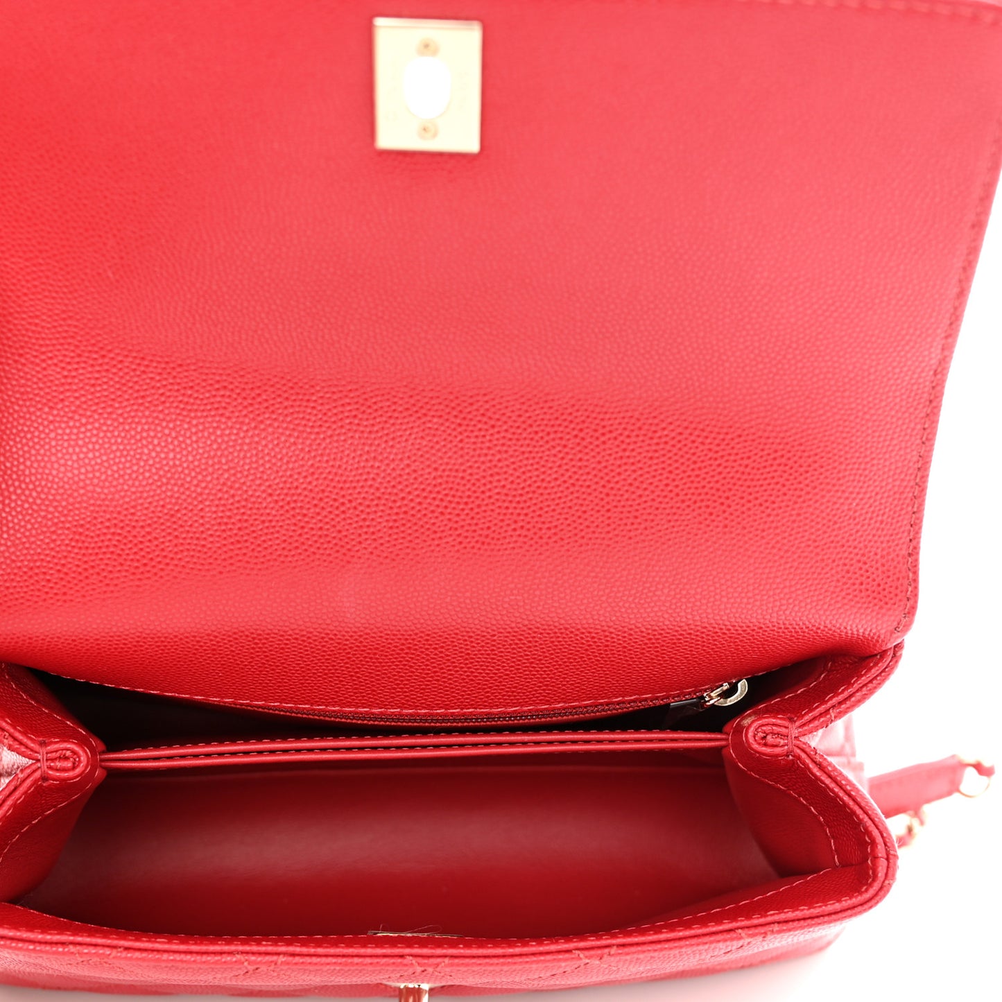 Caviar Quilted Mini Coco Handle Flap Red