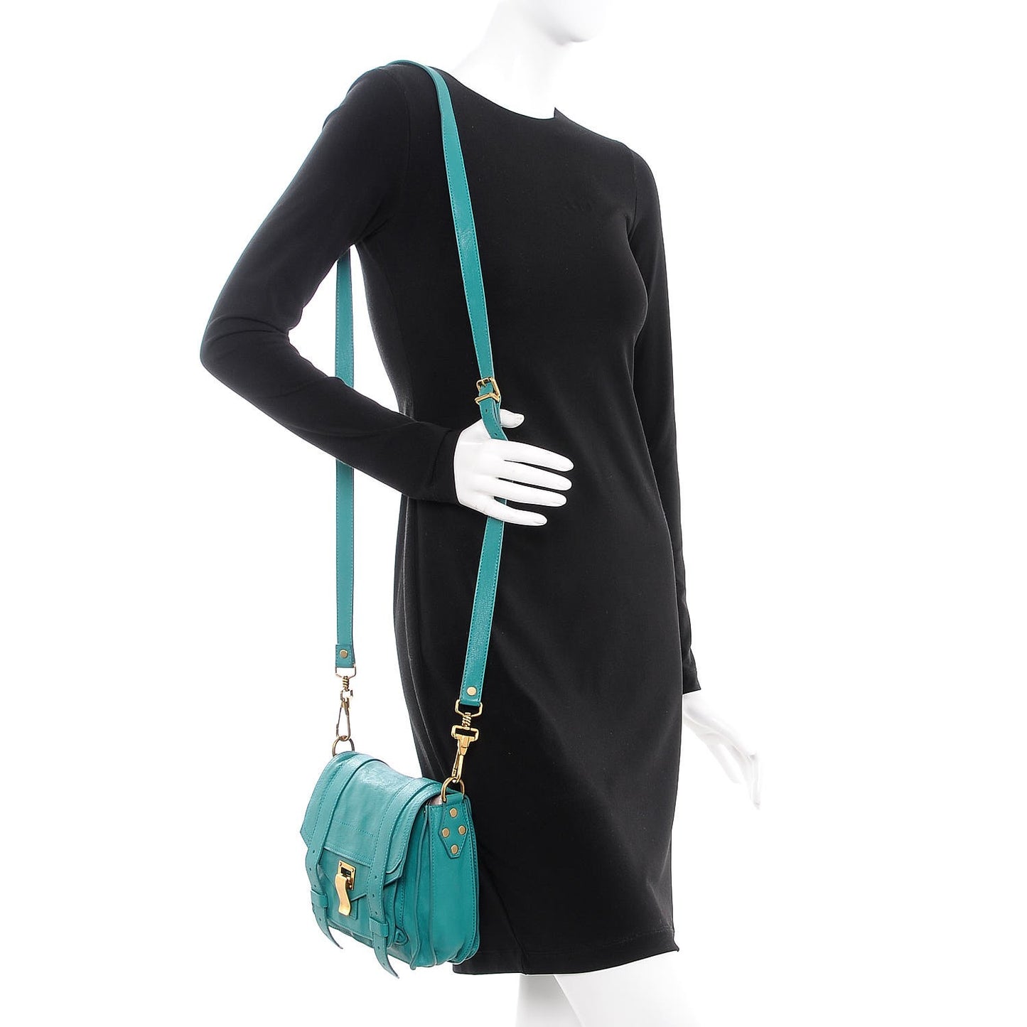 Lambskin PS1 Mini Pouch Messenger Bag Aqua