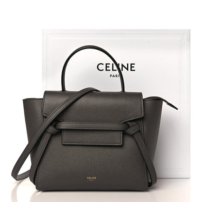 Celine Grained Calfskin Nano Belt Bag Grey 10 of 10