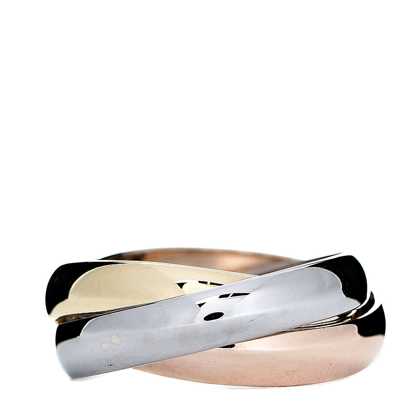 18K Pink Yellow White Gold Classic Les Must De Trinity Ring 48 4.5