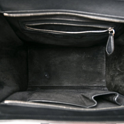 Celine Drummed Calfskin Mini Luggage Black 5 of 10