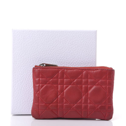 Christian Dior Lambskin Cannage Pouch Red 12 of 12