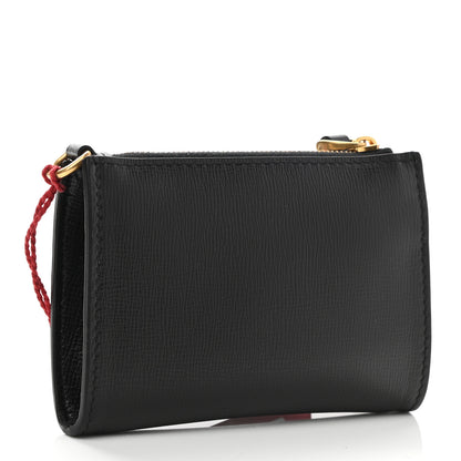 Valentino Garavani Grained Calfskin Flip Lock Coin Case Card Holder Black 3 of 6