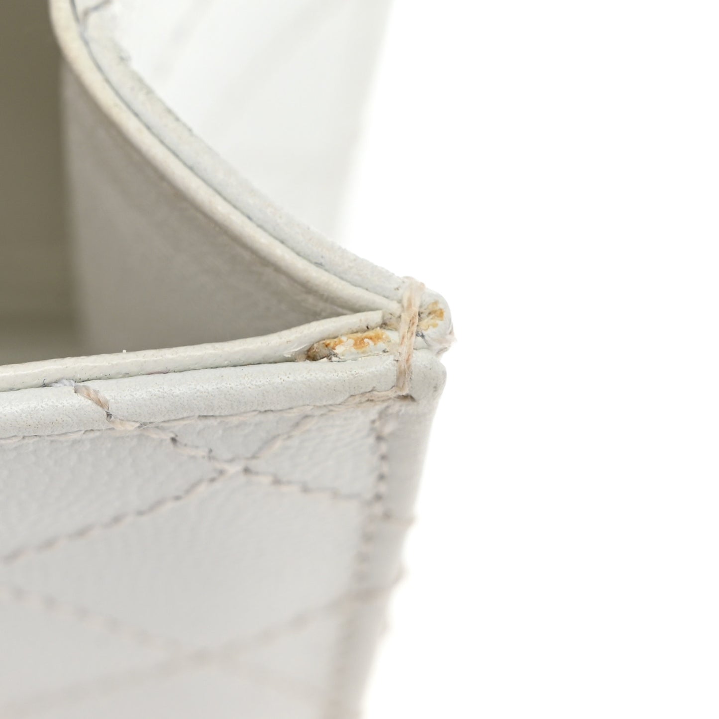 Caviar Quilted Mini Square Flap White