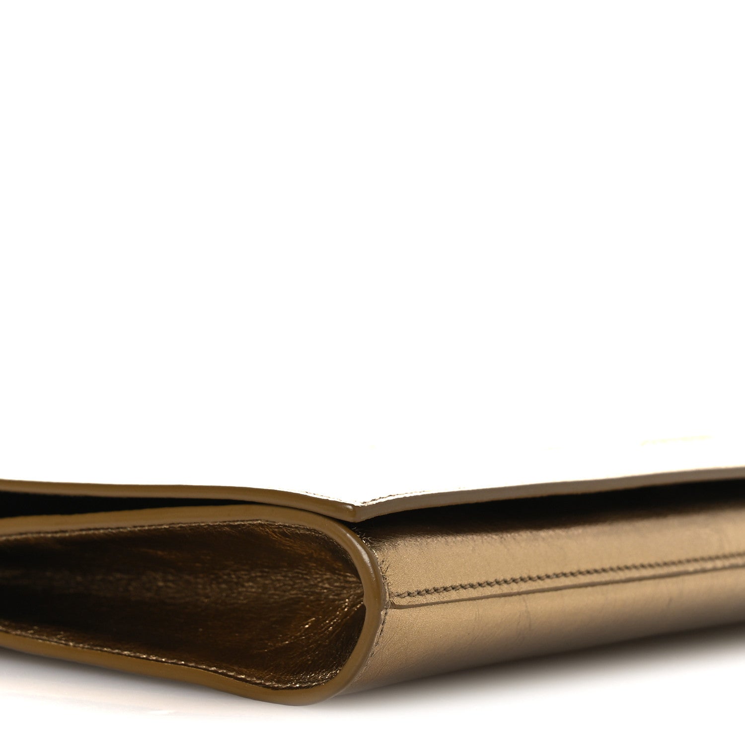 Saint Laurent Metallic Calfskin Monogram Large Belle De Jour Clutch Gold 9 of 12
