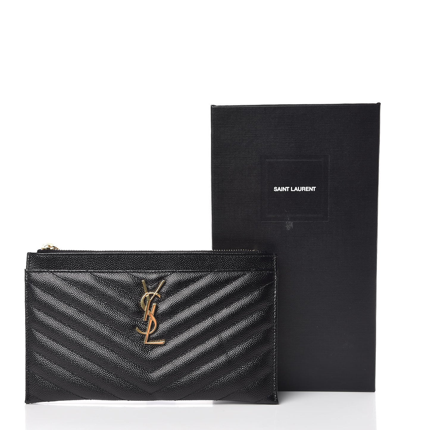 Grain De Poudre Chevron Monogram Bill Pouch Black