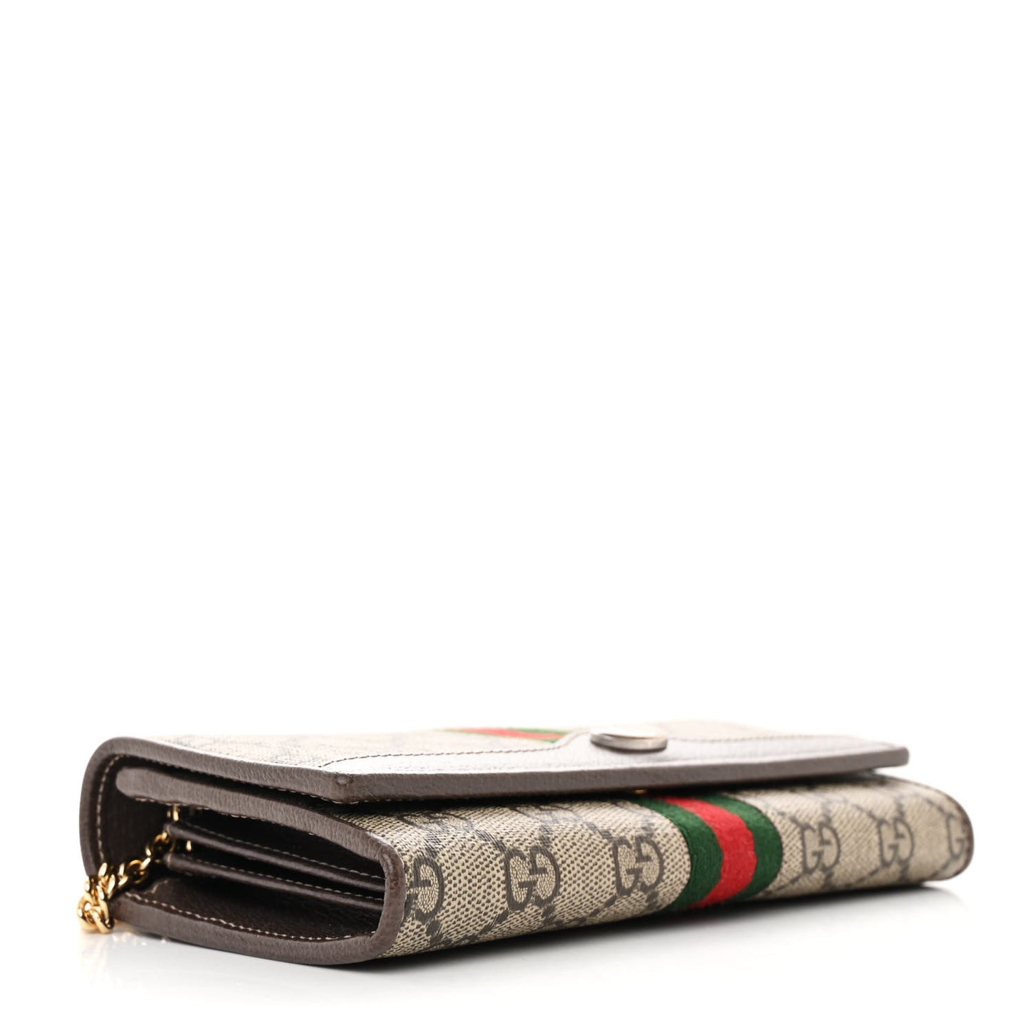 GG Supreme Monogram Web Ophidia Wallet On Chain Brown