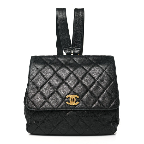 Chanel Black Quilted Vintage Flap closure Backpack Chanel Vintage Black Quilted Lambskin Medium Flap Backpack  main image 4