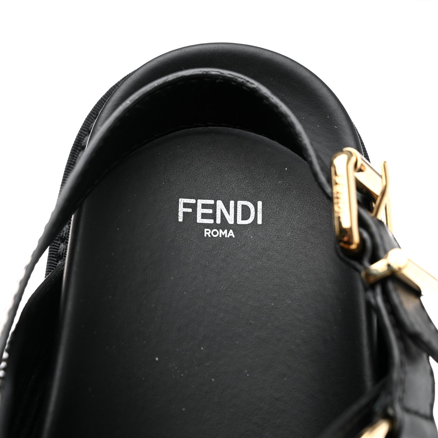 Fendi Vitello Mink F is Fendi FF Slingback Flat Sandals 39.5 Tobacco Black 6 of 8