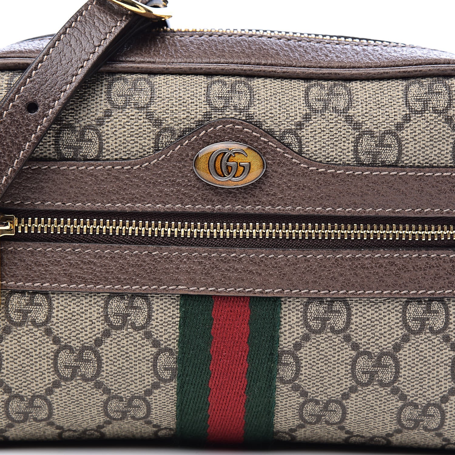Gucci GG Supreme Monogram Web Mini Ophidia Shoulder Bag Brown 11 of 11