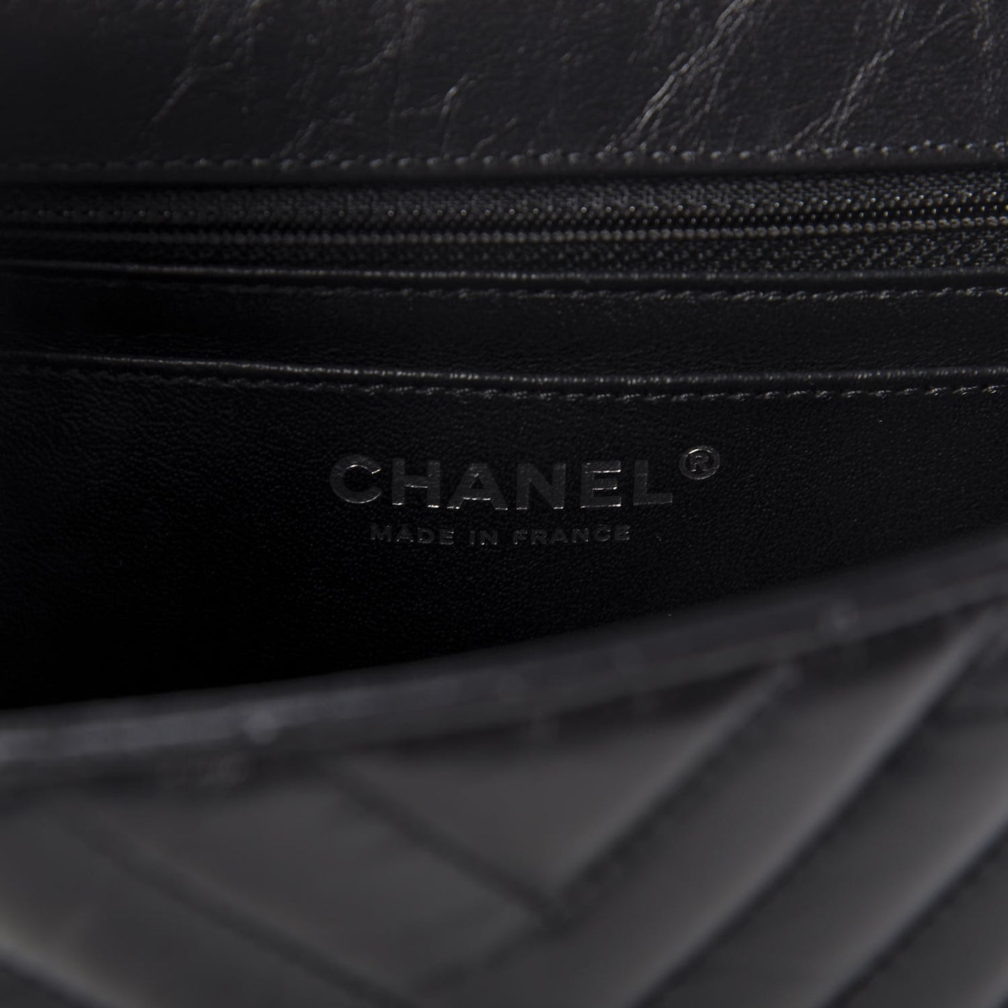 Aged Calfskin Chevron Quilted 2.55 Reissue Mini Flap So Black