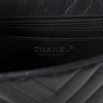 Chanel Aged Calfskin Chevron Quilted 2.55 Reissue Mini Flap So Black 8 of 10