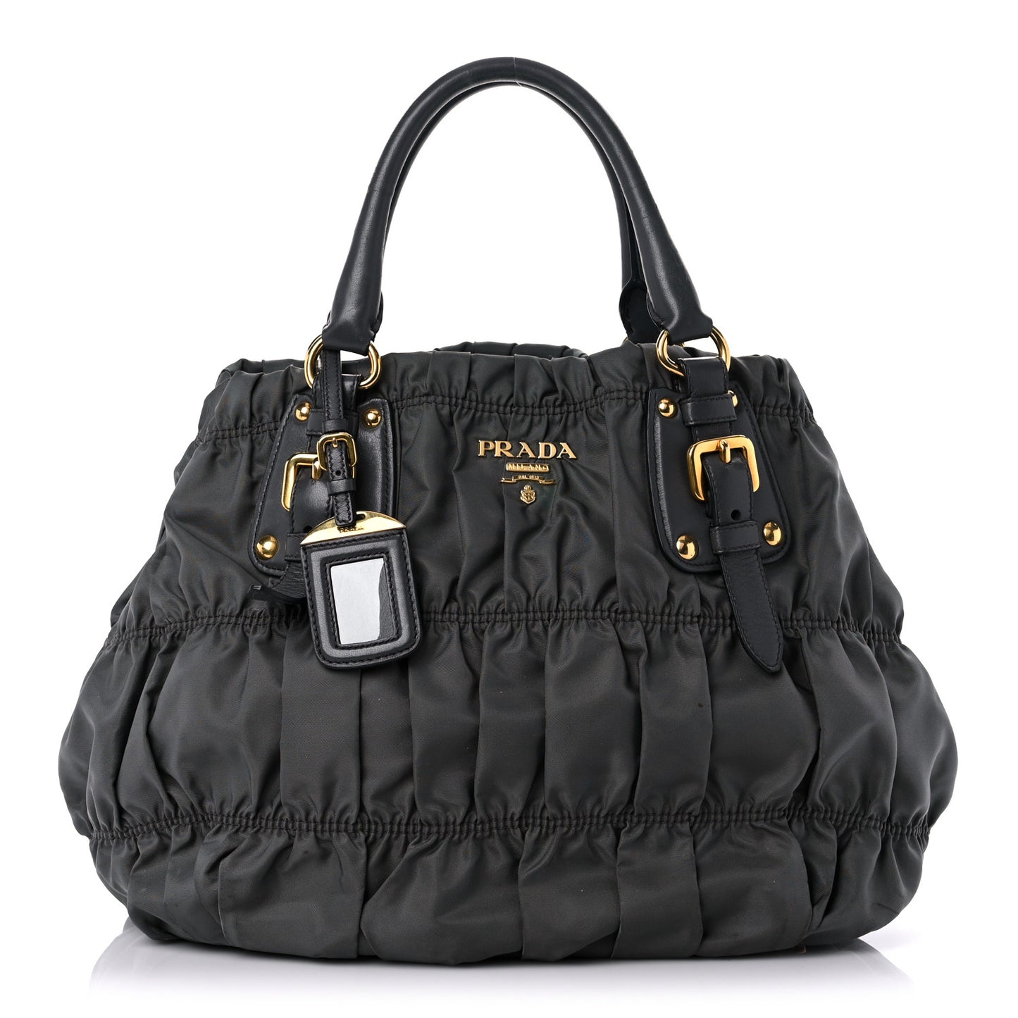 Tessuto Nylon Gaufre Tote Fumo