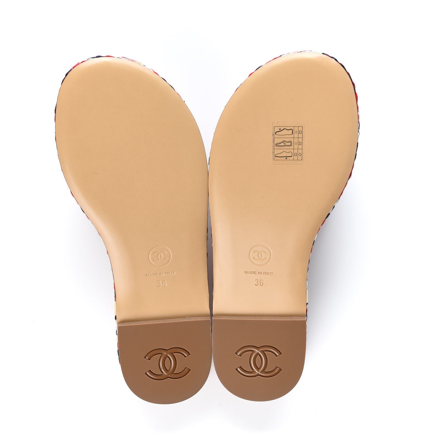 Chanel Cord CC Espadrille Slip On Sandals 36 Red Blue White 5 of 9