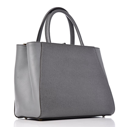 Fendi Vitello Elite Petite 2Jours Tote Grigio Grigio Chiaro 3 of 13