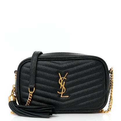 Saint Laurent Grain De Poudre Matelasse Monogram Mini Lou Camera Bag Black 1 of 11