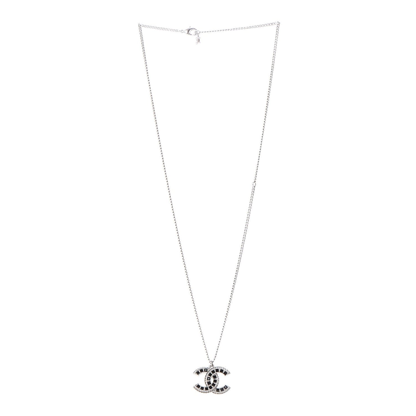 Ruthenium Baguette Crystal CC Necklace Black