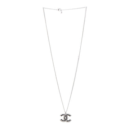 Chanel Ruthenium Baguette Crystal CC Necklace Black 3 of 7