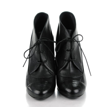 Chanel Lambskin Lacets Cap Toe Booties 40.5 Black 2 of 9