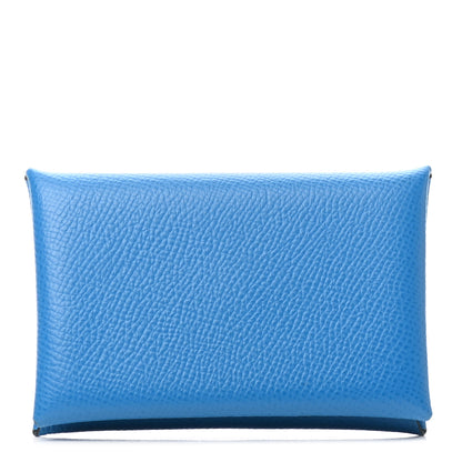 Hermes Epsom Calvi Card Case Bleu Zanzibar 1 of 6
