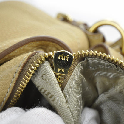 Prada Vitello Pushlock Flap Shoulder Bag Naturale 9 of 10