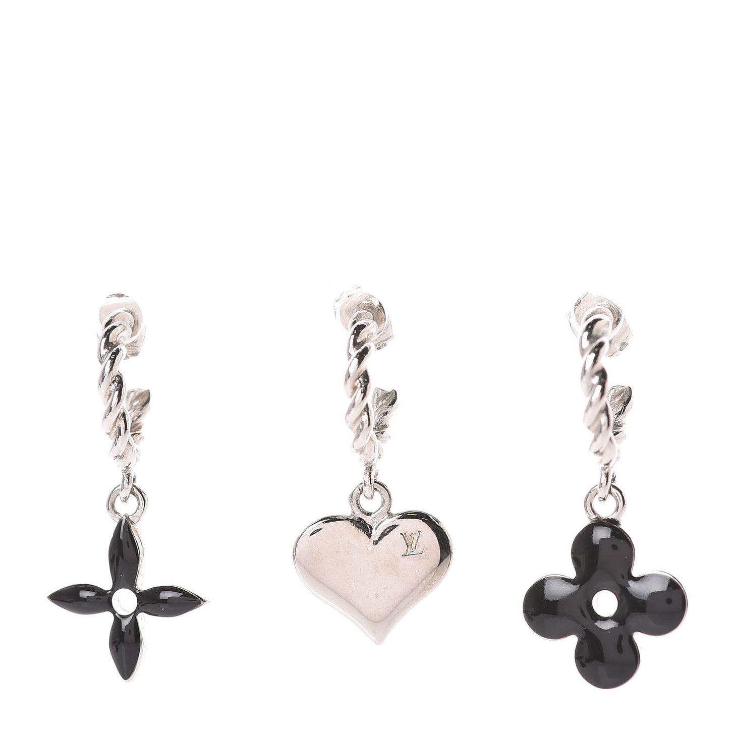 Sweet Monogram Earrings Set of 3 Black