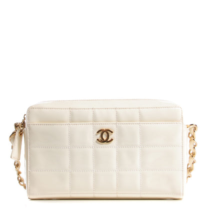 Chanel Patent Square Quilted Camera Case White 1 of 6