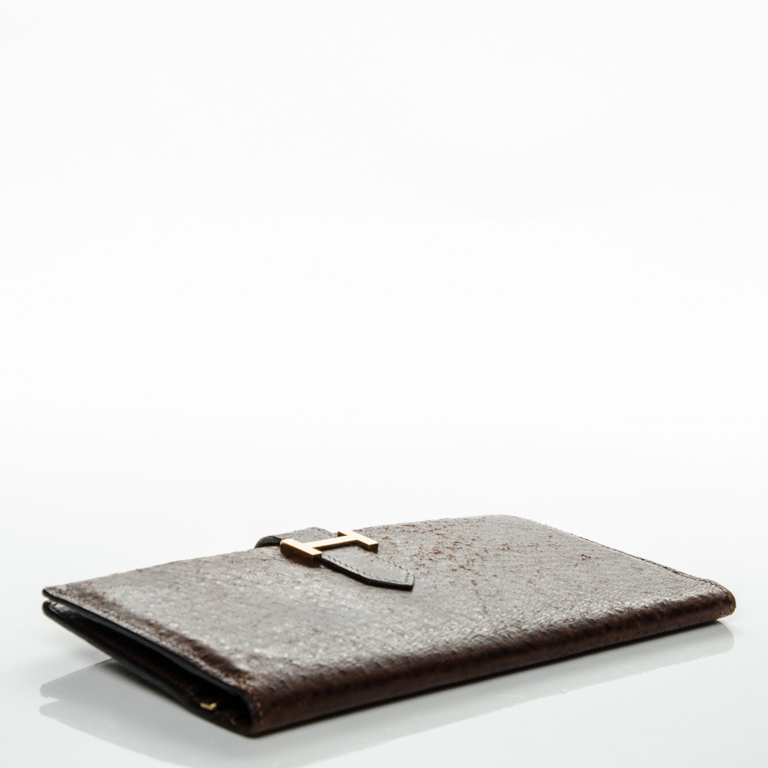 Hermes Ostrich Bearn Wallet Chocolate 4 of 7