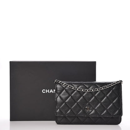 Chanel Caviar Quilted Wallet On Chain WOC Black 9 of 9