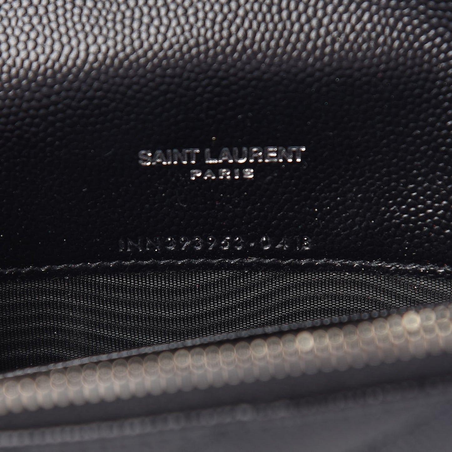 Grain De Poudre Matelasse Chevron Monogram Envelope Chain Wallet Black