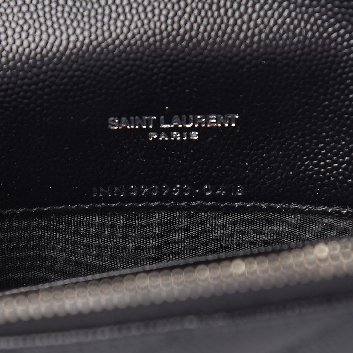 Saint Laurent Grain De Poudre Matelasse Chevron Monogram Envelope Chain Wallet Black 7 of 10
