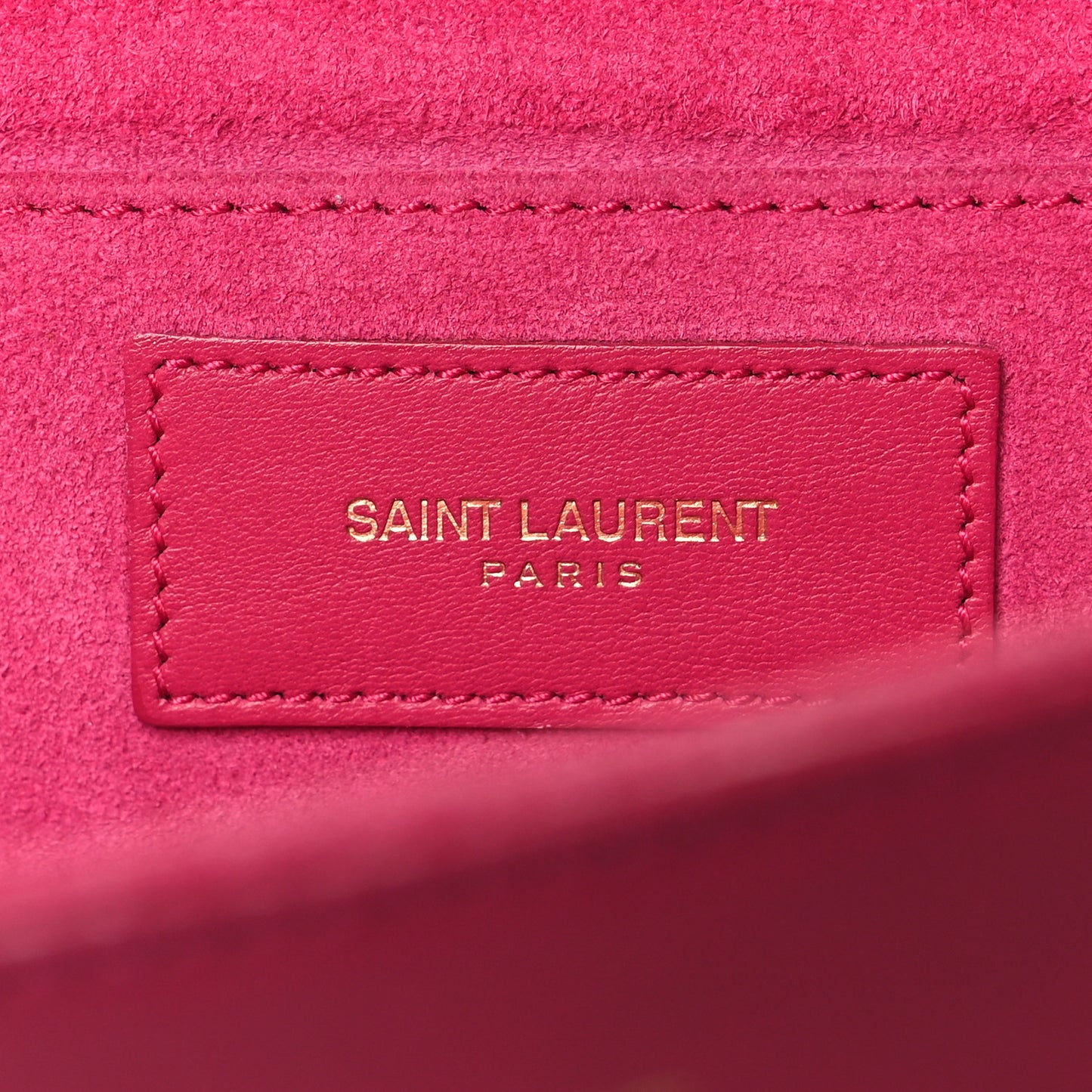 Calfskin Classic Y Ligne Clutch Fuchsia