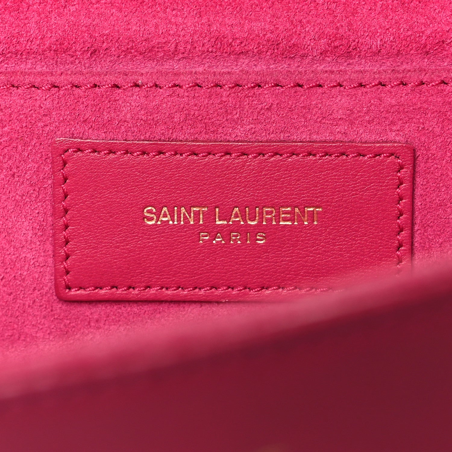 Saint Laurent Calfskin Classic Y Ligne Clutch Fuchsia 6 of 12