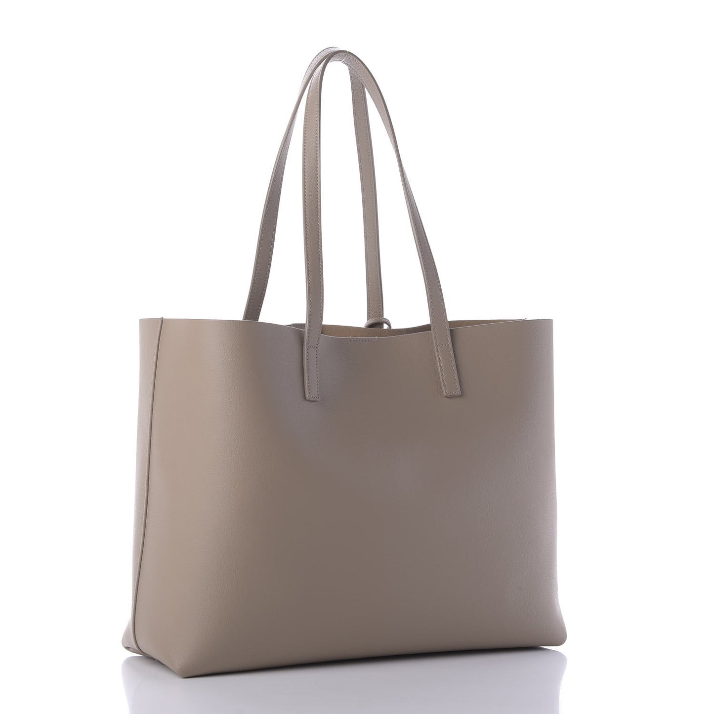 Calfskin Large Shopping Tote Dark Beige