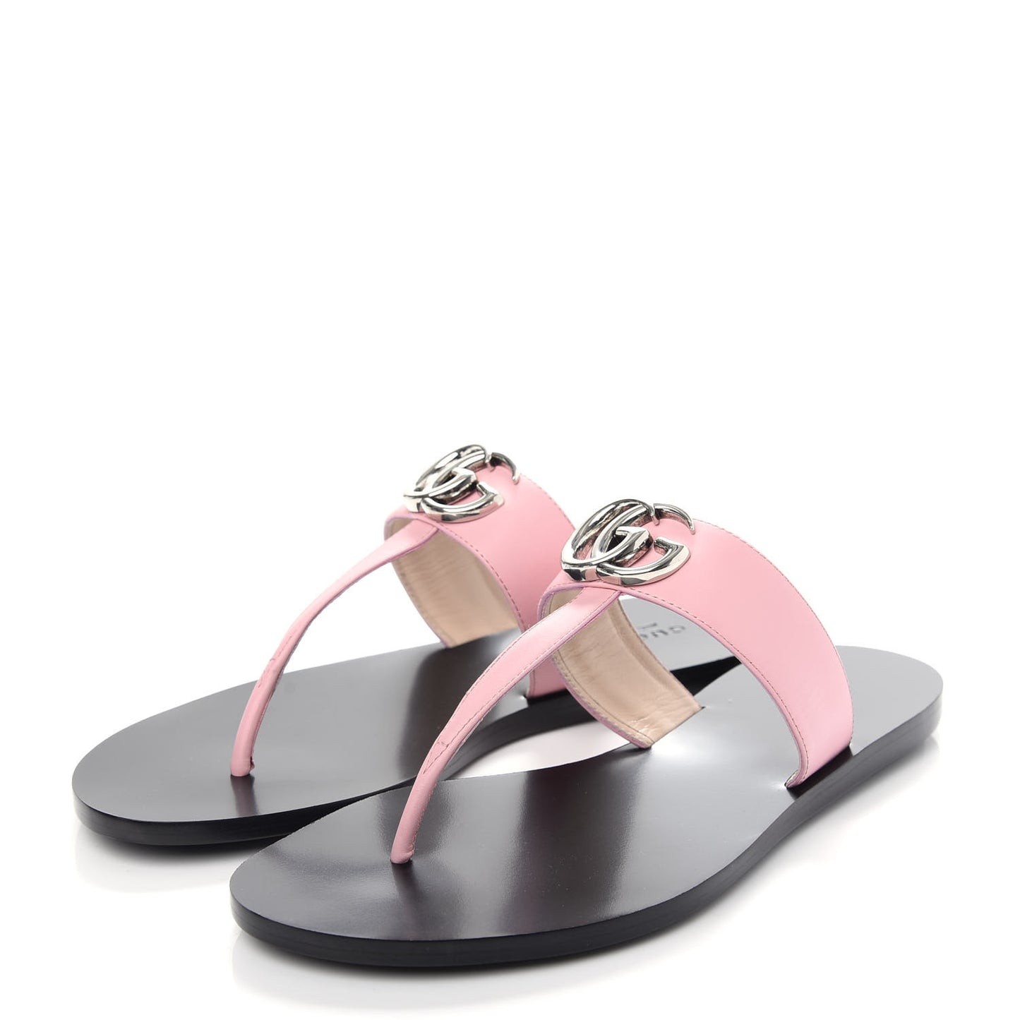 Calfskin GG Marmont Thong Sandals 37 Wild Rose