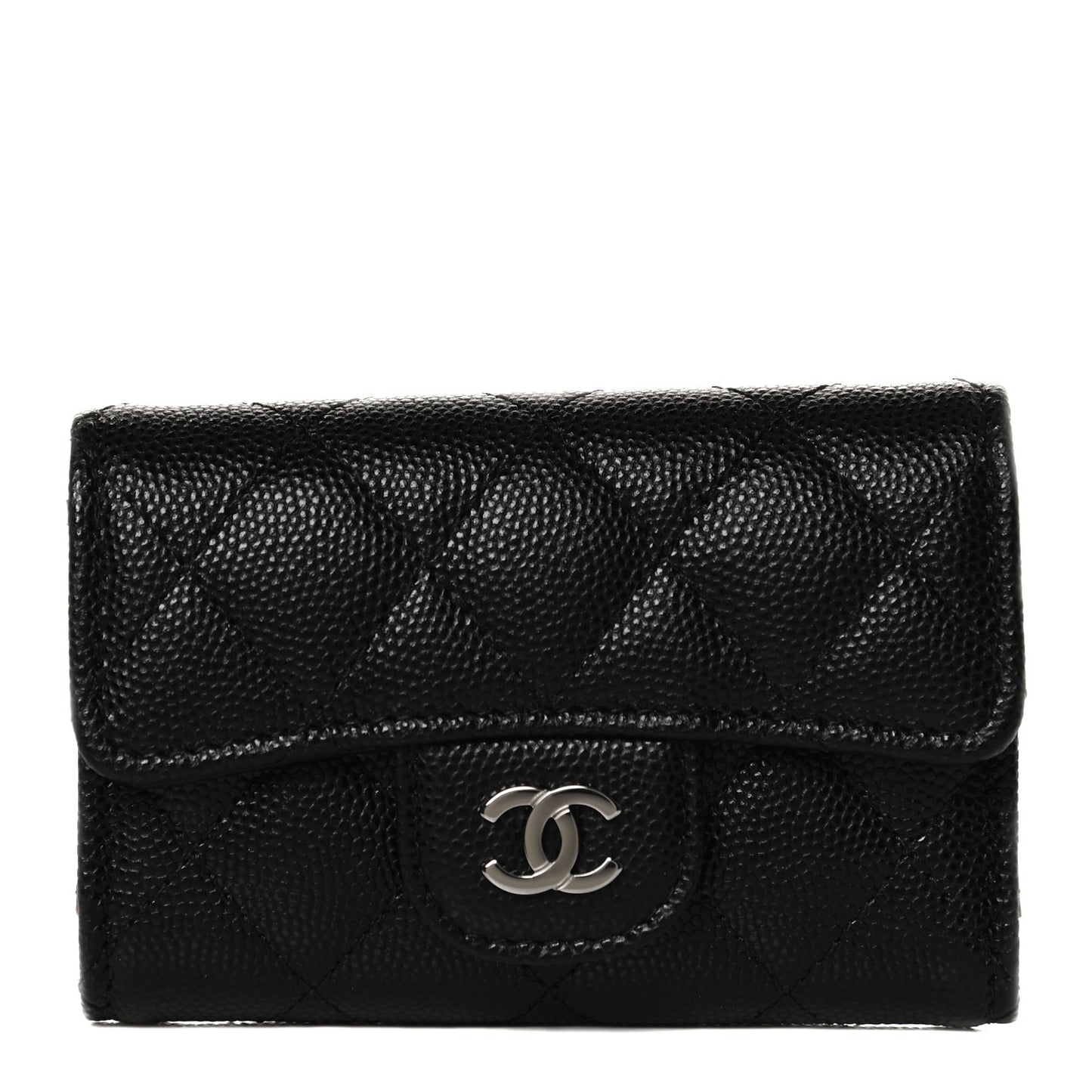 Caviar Quilted Classic 4 Key Holder Wallet Black