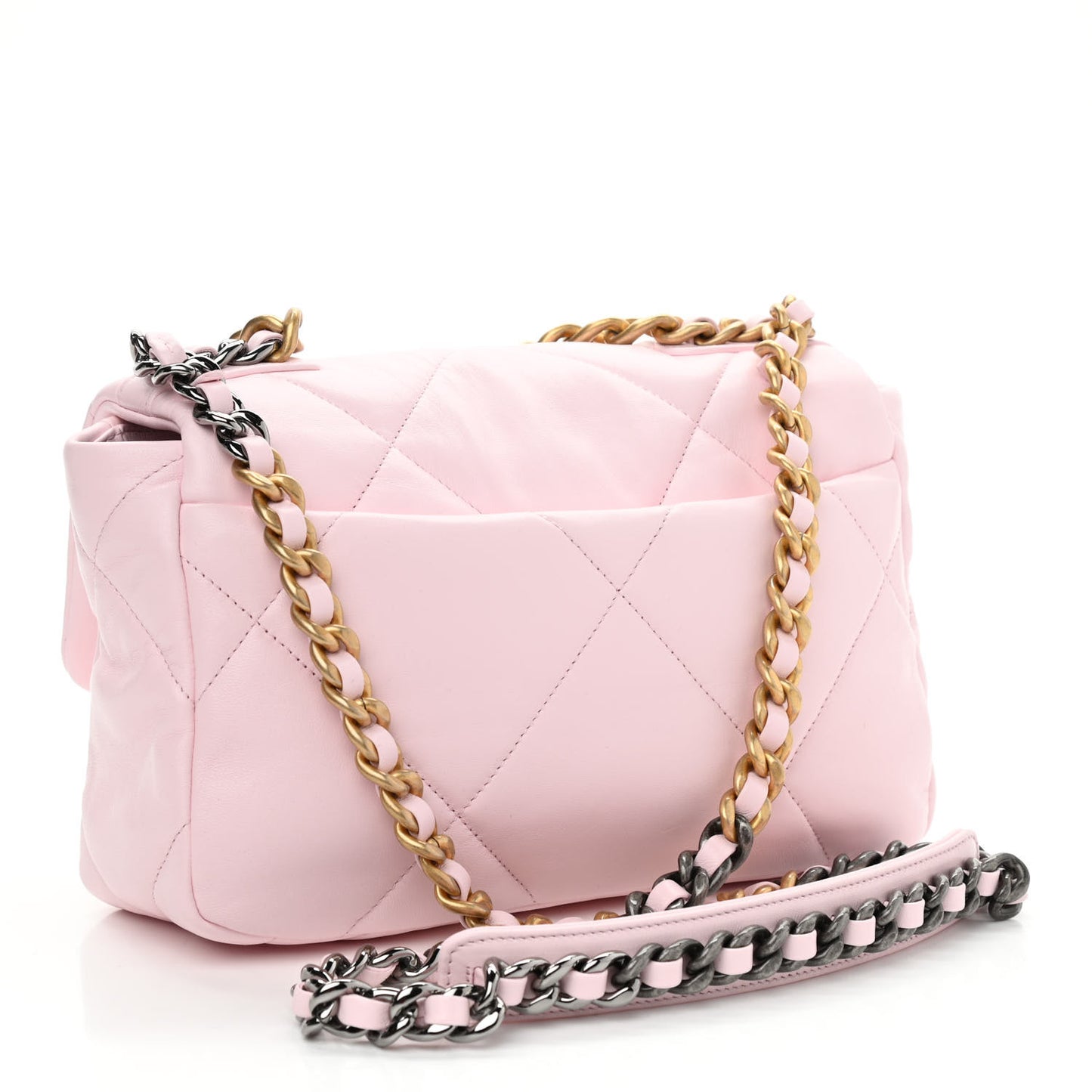 Lambskin Quilted Medium Chanel 19 Flap Light Pink