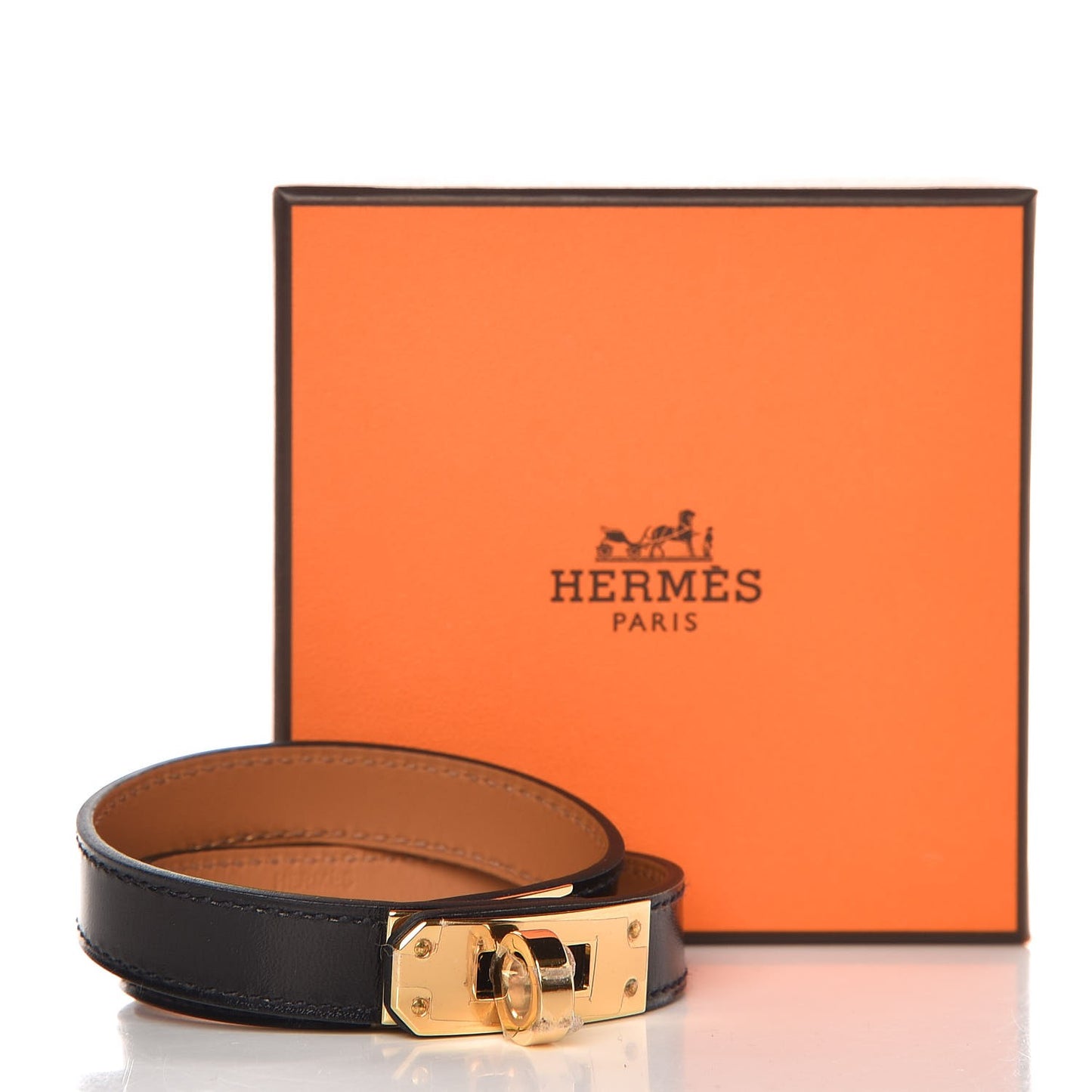 Box Kelly Double Tour Bracelet M Black