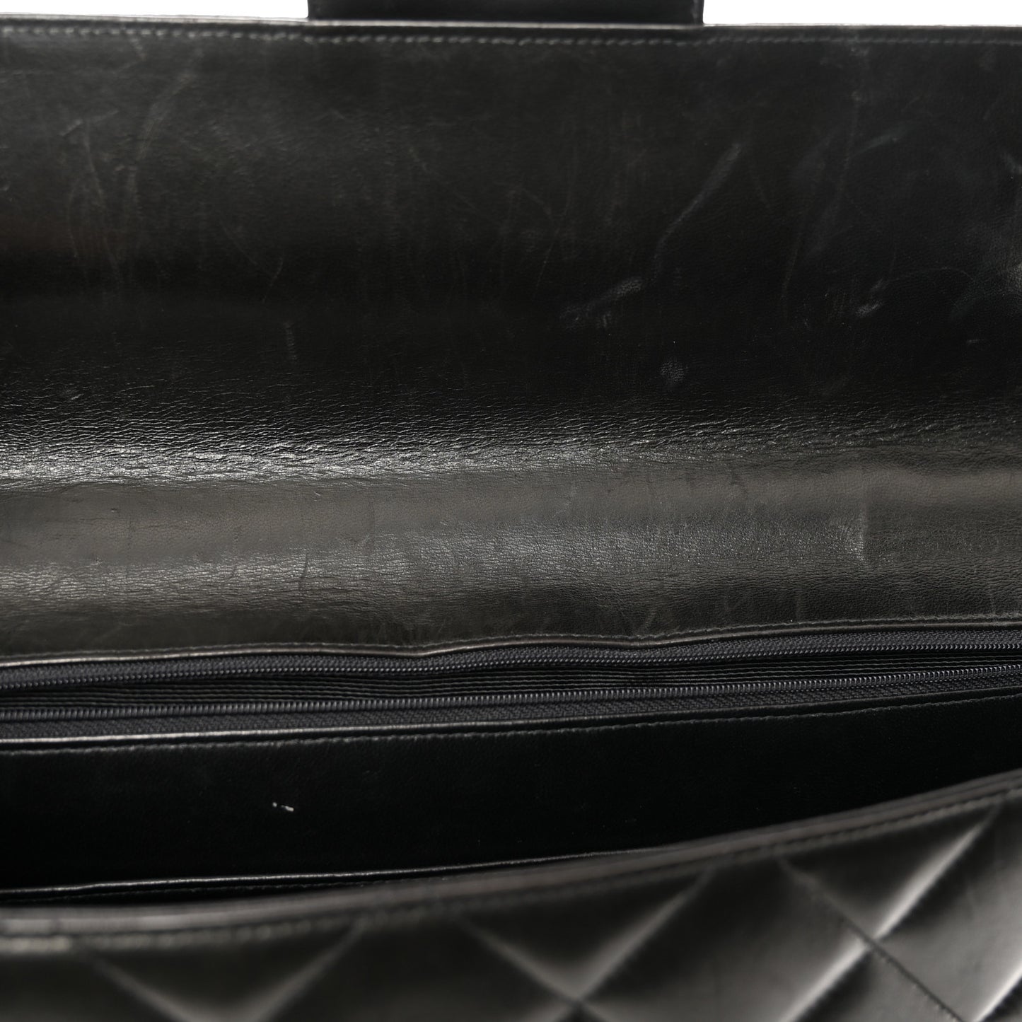 Lambskin Quilted Briefcase Laptop Bag Black
