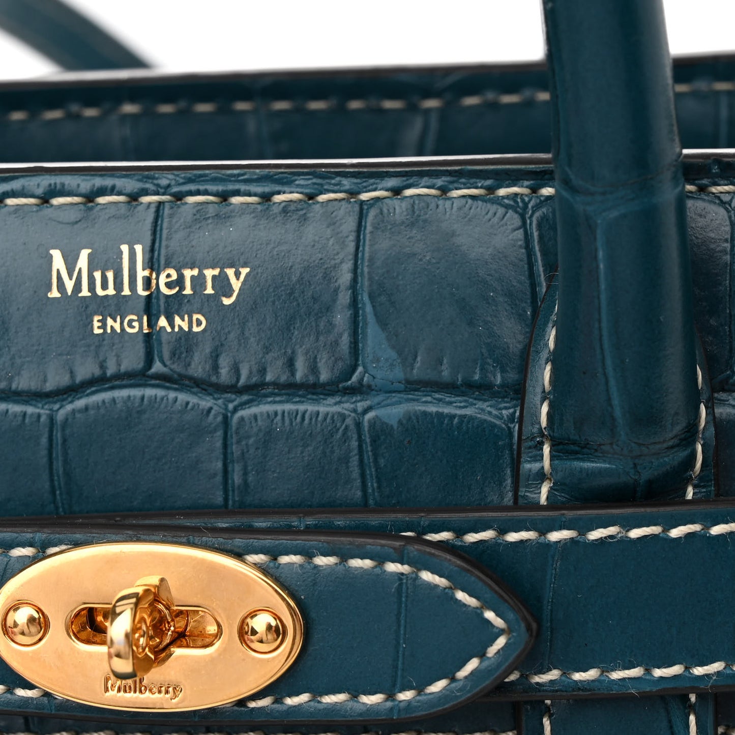 Crocodile Embossed Micro Zipped Bayswater Nautical Blue