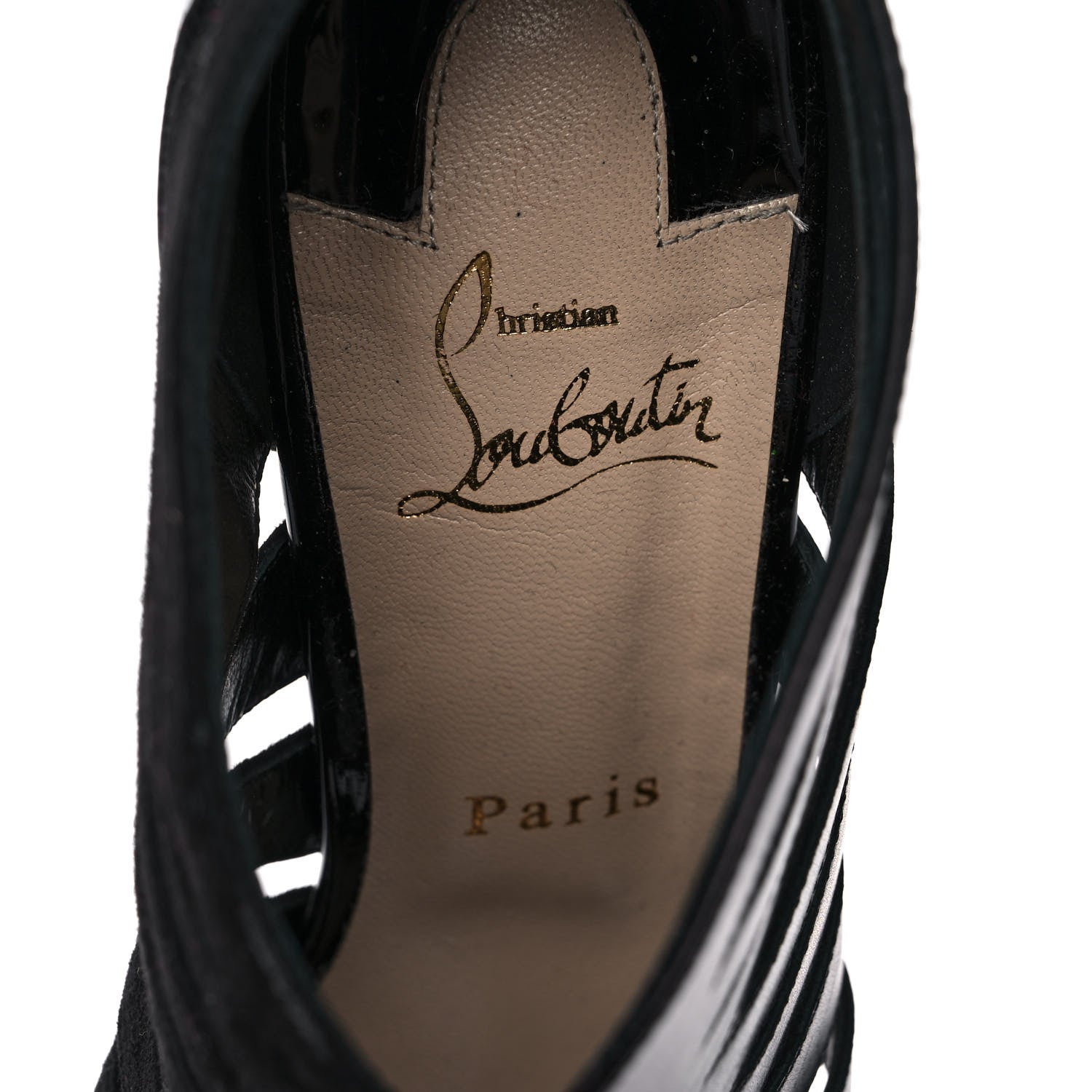Christian Louboutin Calfskin Toot Mignonne 100 Cutout Booties 38.5 Black 7 of 9
