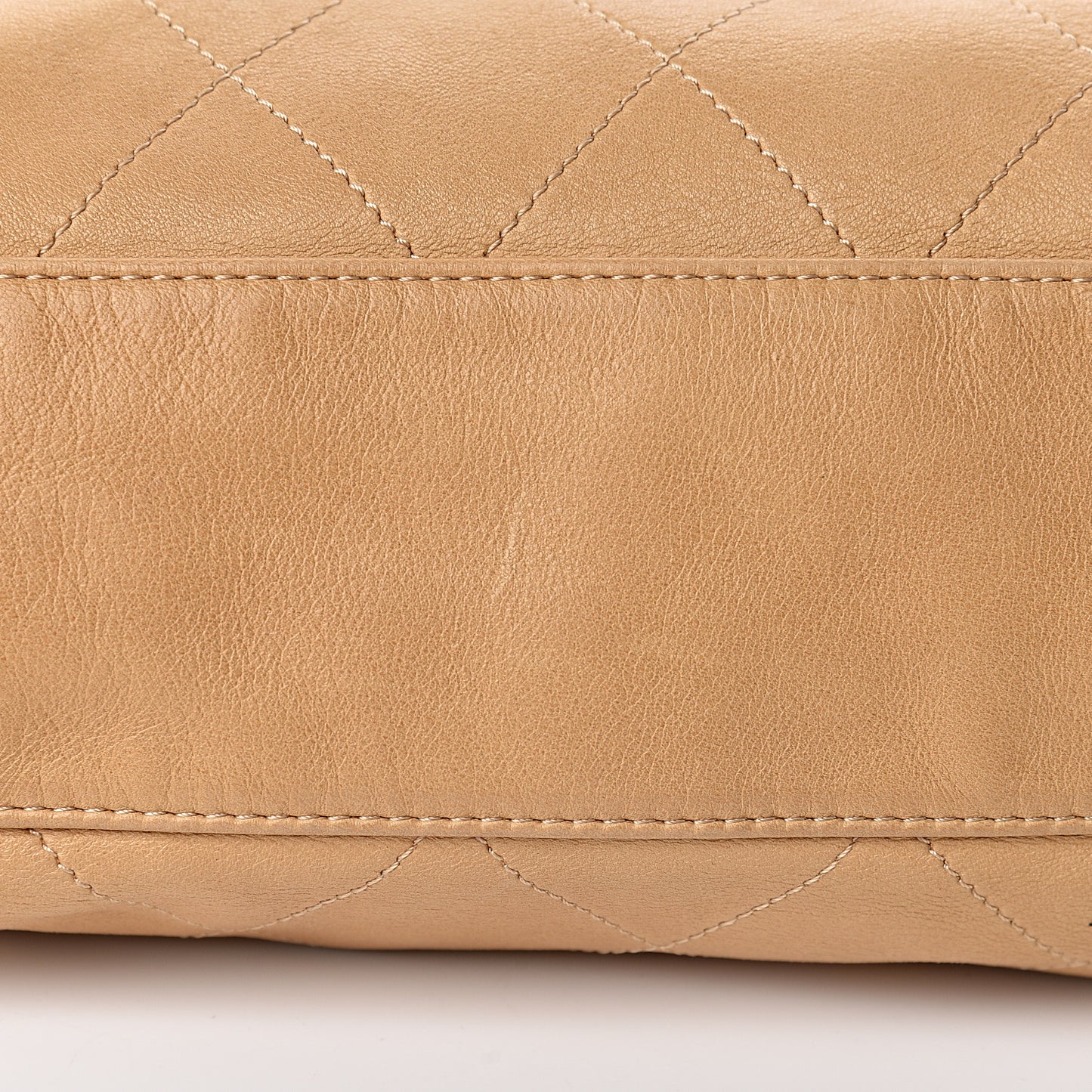 Lambskin Stitched Medium Ultimate Soft Tote Beige