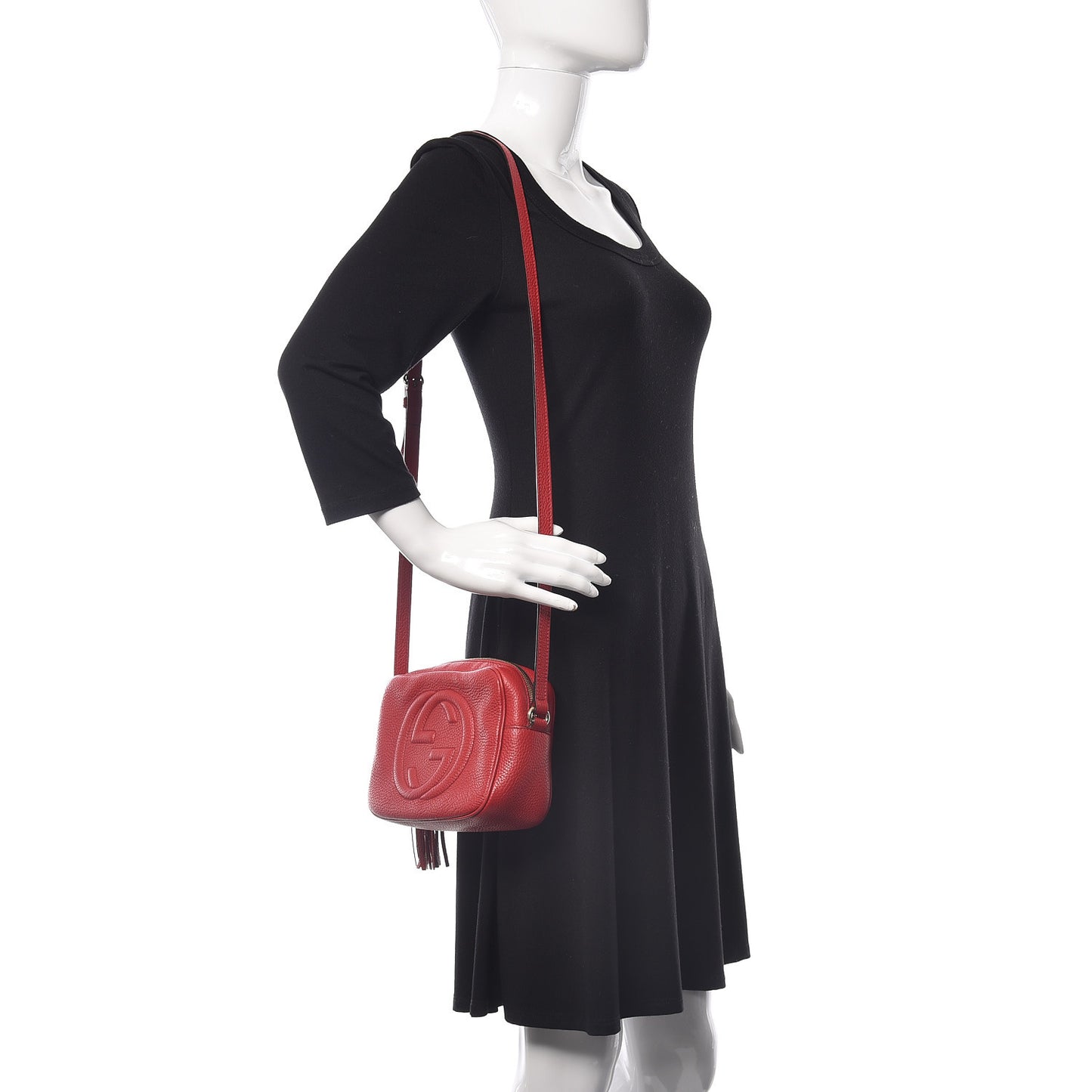 Pebbled Calfskin Small Soho Disco Bag Tabasco Red