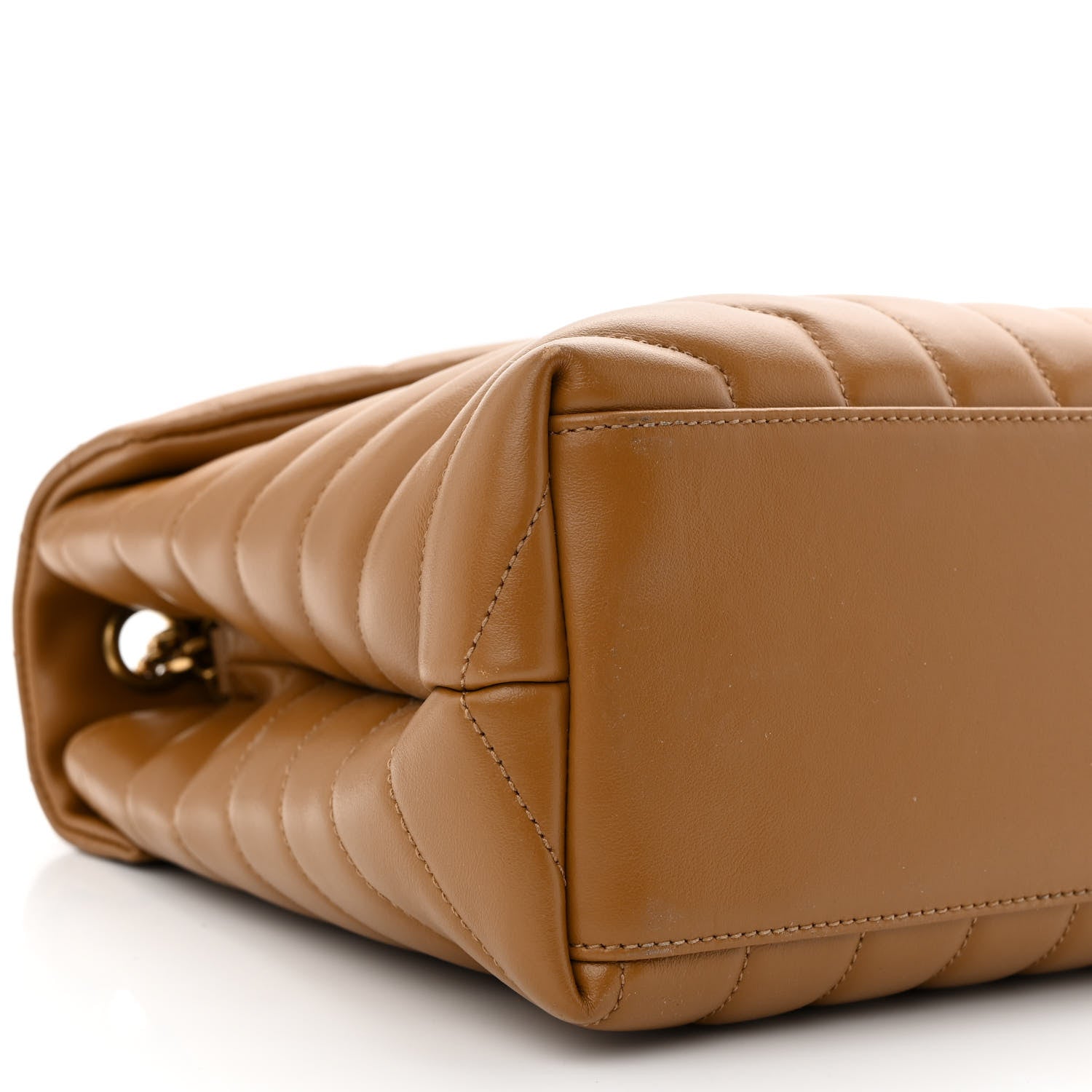 Saint Laurent Calfskin Y Quilted Monogram Medium Loulou Chain Satchel Dark Natural 9 of 13