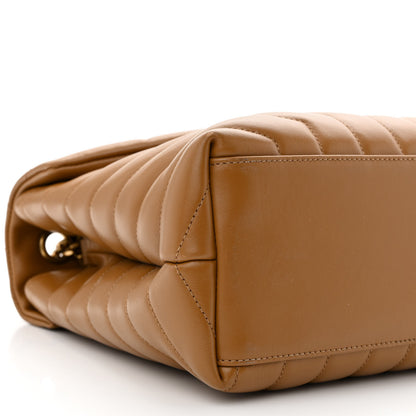 Saint Laurent Calfskin Y Quilted Monogram Medium Loulou Chain Satchel Dark Natural 9 of 13